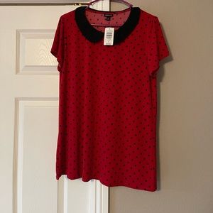 Torrid, red and black Polk a dot size 0 blouse